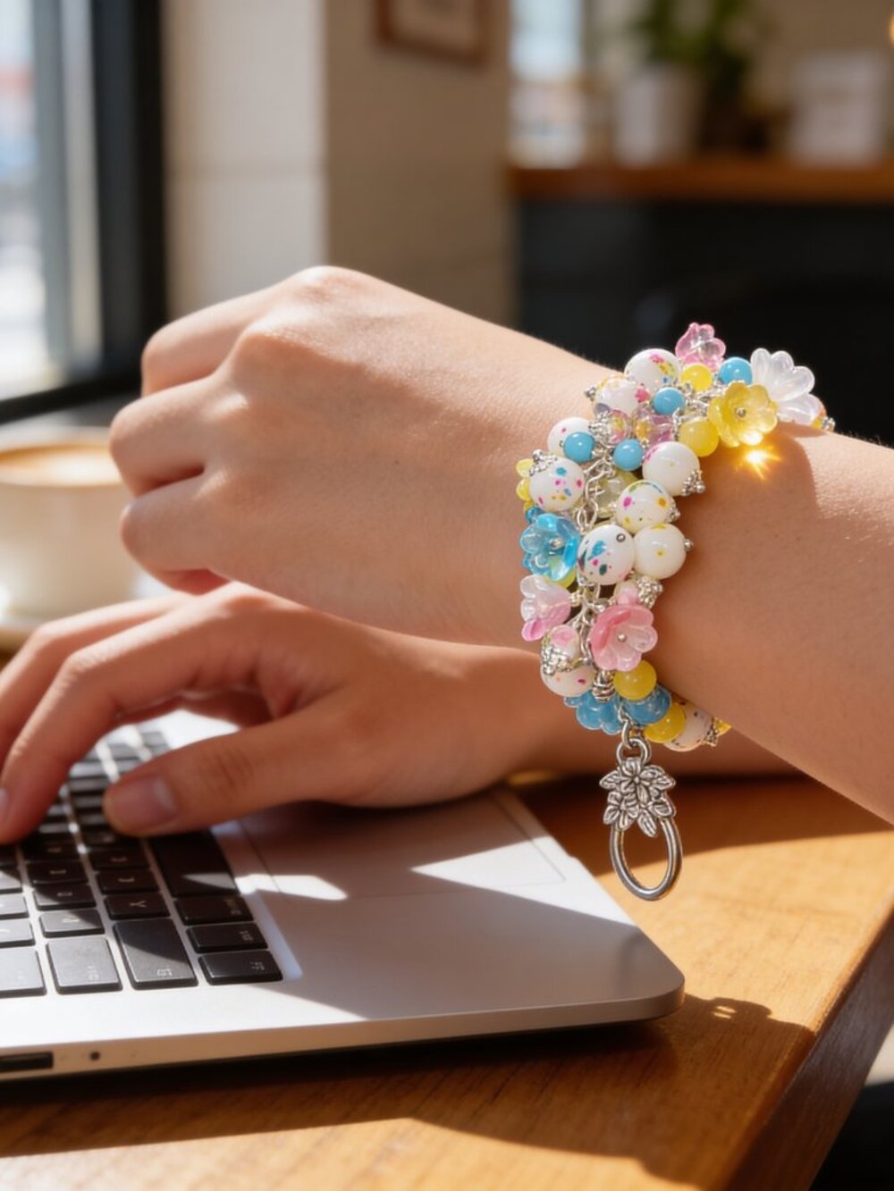 Floral Beaded Handmade Bracelet